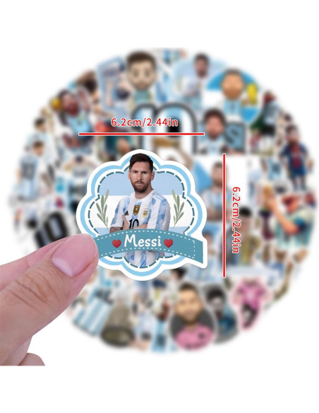 50 Calcomanías de Fútbol Messi - Impermeables y DIY 50 Calcomanías de Fútbol Messi - Impermeables y DIY