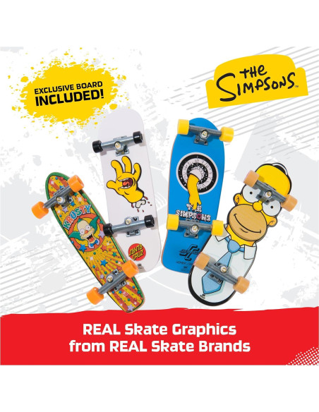 Paquete Ultra DLX Tech Deck 4 Fingerboards Simpsons 109.5g Paquete Ultra DLX Tech Deck 4 Fingerboards Simpsons 109.5g