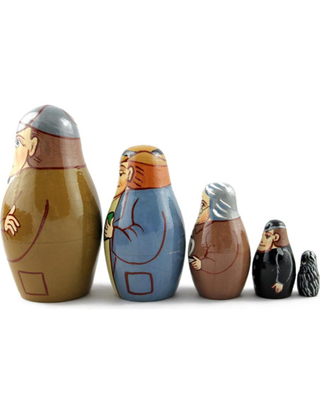 Muñecas Matryoshka de Madera Pintadas a Mano - 5 Piezas Muñecas Matryoshka de Madera Pintadas a Mano - 5 Piezas
