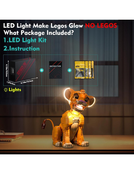Kit de Luz LED LocoLee para LEGO 43247 Joven Simba El Rey León Kit de Luz LED LocoLee para LEGO 43247 Joven Simba El Rey León