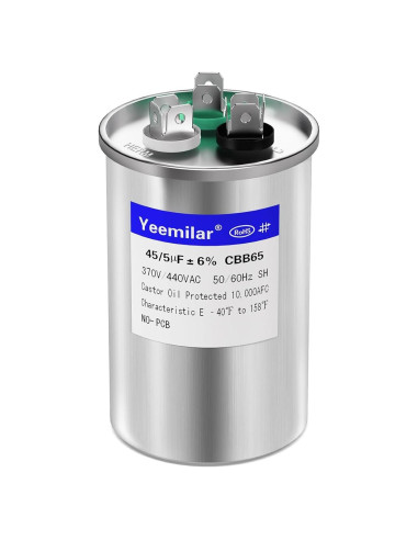 Capacitor Doble Función 45+5uF 370V CBB65 para HVAC