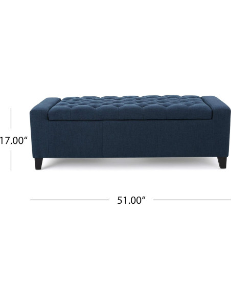 Ottomán de Almacenamiento GDFStudio Azul Oscuro 129.54 cm Ottomán de Almacenamiento GDFStudio Azul Oscuro 129.54 cm