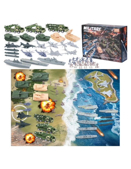 Juego de Batalla Militar 49 Piezas VBACALA con Mapa y Soldados Juego de Batalla Militar 49 Piezas VBACALA con Mapa y Soldados