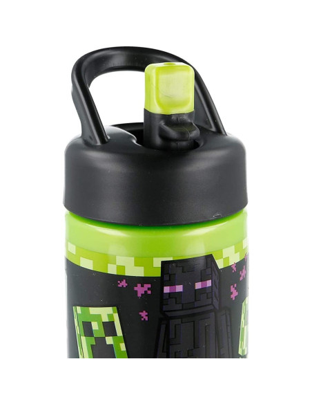 Botella de Agua Deportiva Stor Minecraft 410ml con Pajilla Botella de Agua Deportiva Stor Minecraft 410ml con Pajilla