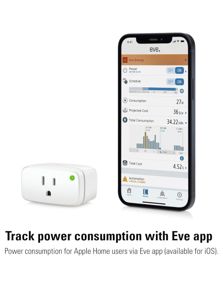 Enchufe Inteligente Eve Energy Matter - Control App y Voz Enchufe Inteligente Eve Energy Matter - Control App y Voz