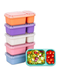 Contenedores de Snack Reutilizables DOSEWART 2 Compartimentos 6 Pzas