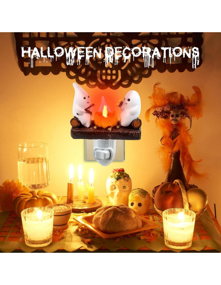 Luz Nocturna Fantasmal LED 3D Oyeftp - Fogata Halloween Luz Nocturna Fantasmal LED 3D Oyeftp - Fogata Halloween