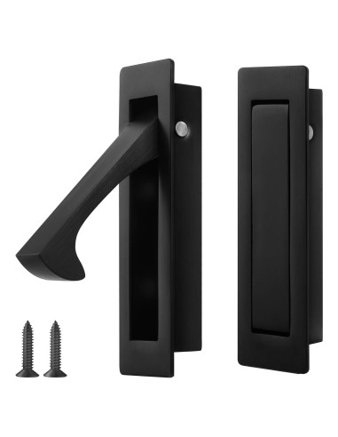 Tirador de puerta de bolsillo Vancoho acero inoxidable negro mate