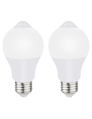 Bombillas LED E26 9W con Sensor de Movimiento 800lm 5000K (Paquete de 2)