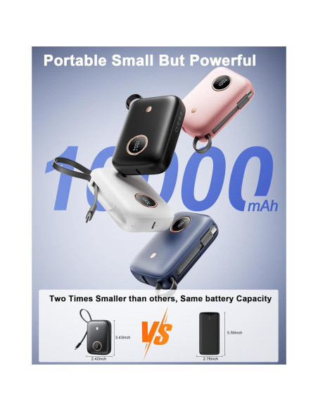 Banco de Energía 10,000mAh Carga Rápida 22.5W USB-C Integrado Banco de Energía 10,000mAh Carga Rápida 22.5W USB-C Integrado
