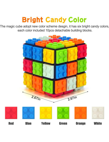 Cubo Velocista 3x3 ACROFEK Juguete de Rompecabezas Colorido
