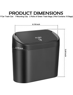 Cubo de Basura para Auto YGDMD con Tapa y Luz - 6L 2