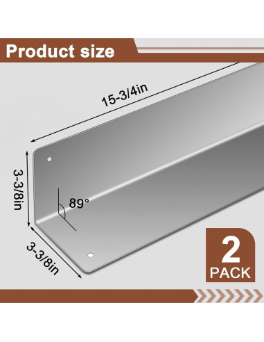 Protectores de Esquinas de Acero Inoxidable Moxweyeni 2 Pzas 8.57x40cm