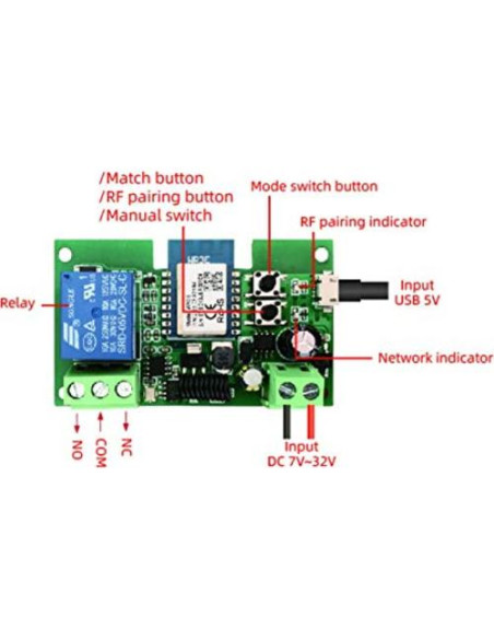 Módulo Relé Inteligente WiFi 12V Tuya para Hogar - Control Remoto Módulo Relé Inteligente WiFi 12V Tuya para Hogar - Control Remoto