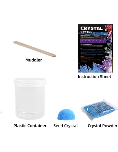 Kit de Crecimiento de Cristales EDUMAN Azul para Niños 6-12 Años