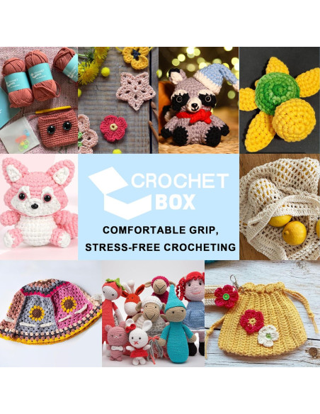 Juego de Ganchillos CrochetBox 13 Tamaños 2mm a 10mm Ergonómicos Juego de Ganchillos CrochetBox 13 Tamaños 2mm a 10mm Ergonómicos