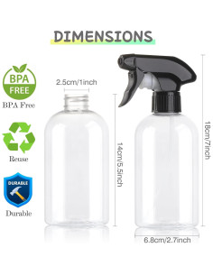 Botellas de Spray Bynccea 300ml Recargables Ajustables - 2 Piezas 2