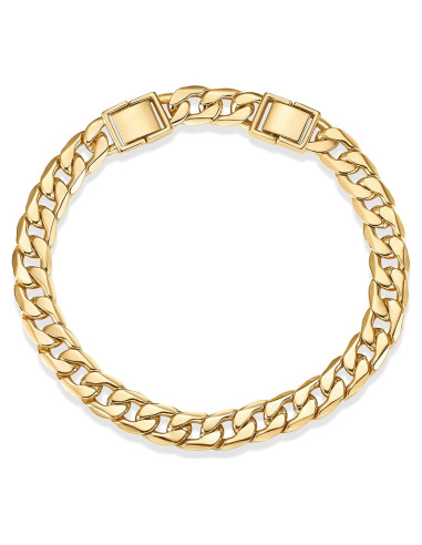 Pulsera Tobillera PAVOI Cadena Curb Gruesa Baño Oro 14K 22.86 cm