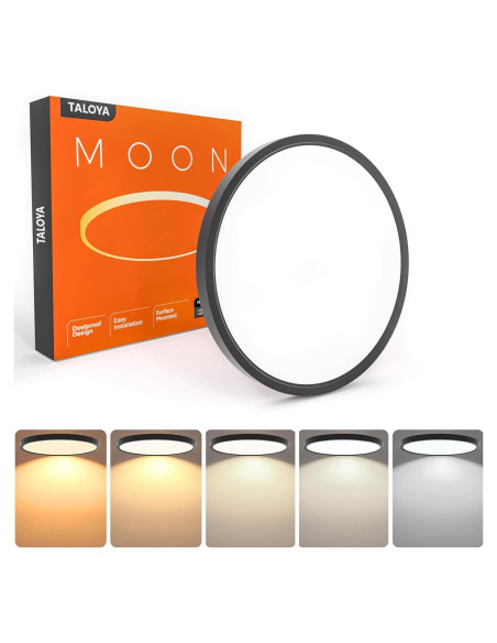 Luz de Techo LED Taloya Negra 30 cm 20W 5 Temperaturas Luz de Techo LED Taloya Negra 30 cm 20W 5 Temperaturas
