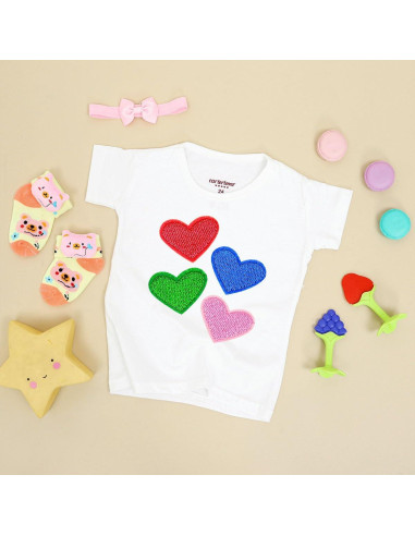 62 Parches de Corazón Bordados Multicolor para Planchar