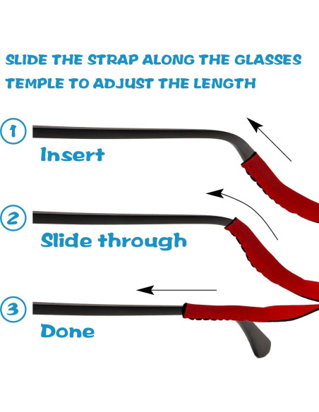 Paquete de 6 correas flotantes de neopreno para gafas Paquete de 6 correas flotantes de neopreno para gafas