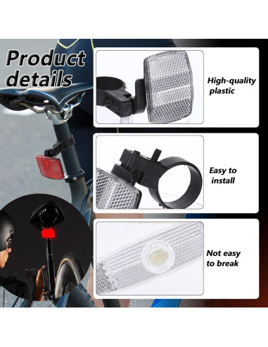 Kit de Reflectores de Bicicleta FdcZeyxior 6 Piezas ABS
