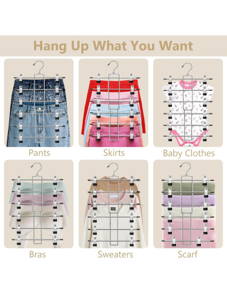 Perchas para Pantalones Lumigens - 6 Niveles, 360 Giratorias Perchas para Pantalones Lumigens - 6 Niveles, 360 Giratorias