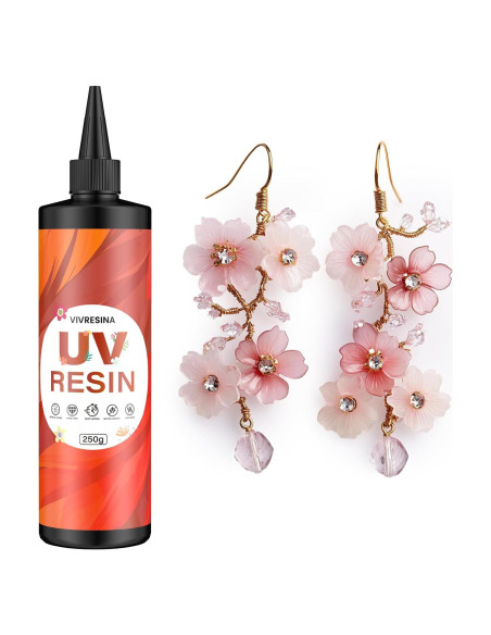 Resina UV 250g Vivresina Cristal Claro Duro Curado Rápido Resina UV 250g Vivresina Cristal Claro Duro Curado Rápido