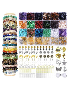 Kit de Joyería BBita 1180 Piezas con Cuentas de Piedra y Charms