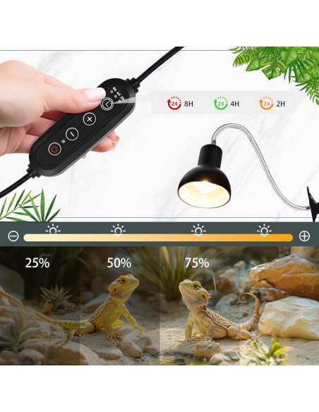 Lámpara de Calor para Reptiles TRIGRAND 75W UVA/UVB 4 Bombillas Lámpara de Calor para Reptiles TRIGRAND 75W UVA/UVB 4 Bombillas