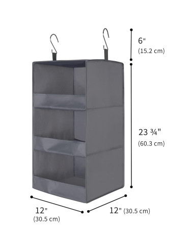 Organizador Colgante de Closet GRANNY DICE 3 Estantes Gris