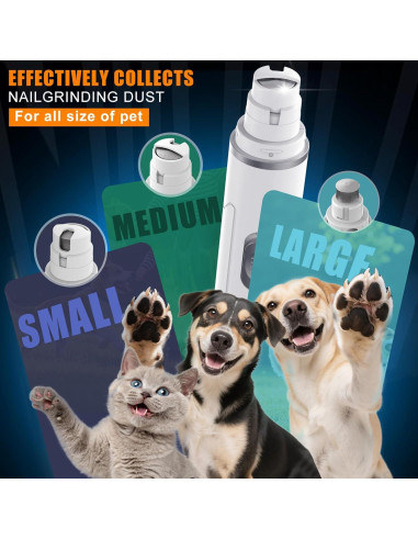 Cortador de Uñas Eléctrico Profesional Chwwen - Silencioso, Recargable, 2 Velocidades, Para Perros y Gatos