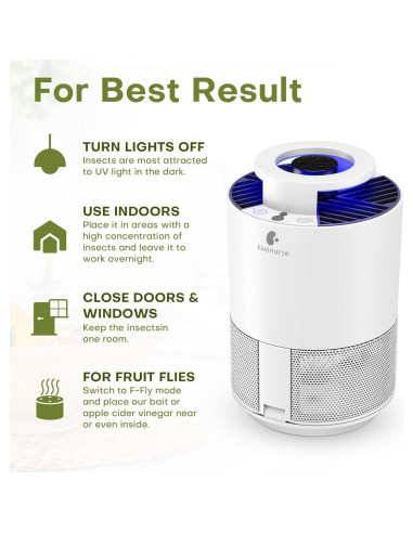 Trampa de Insectos Interior SAHETO FTS-44WO-TR con Cebo y 5 Recargas