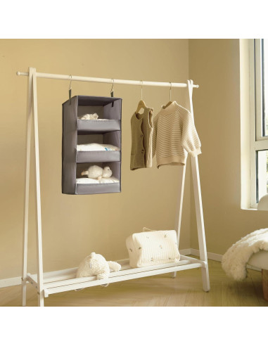 Organizador Colgante de Closet GRANNY DICE 3 Estantes Gris