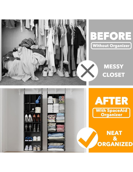 Organizador de Closet Colgante SpaceAid 2 Piezas 24 Compartimentos Organizador de Closet Colgante SpaceAid 2 Piezas 24 Compartimentos
