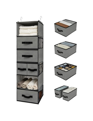 Organizador Colgante GRANNY SAYS 6 Estantes 5 Cajones Gris