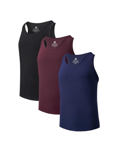 Camisetas Interiores para Hombres David Archy - Paquete de 3, Algodón Transpirable