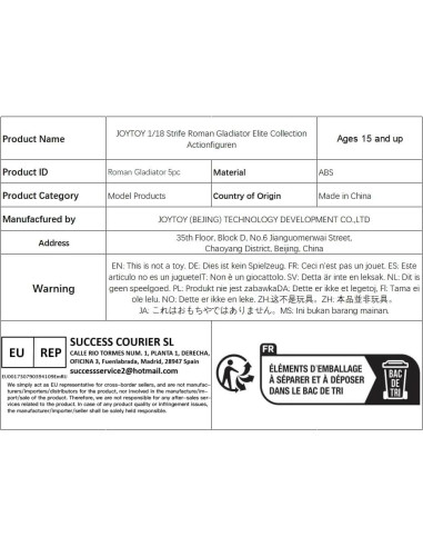Figuras de Acción JOYTOY Gladiador Romano 1/18 Paquete de 5
