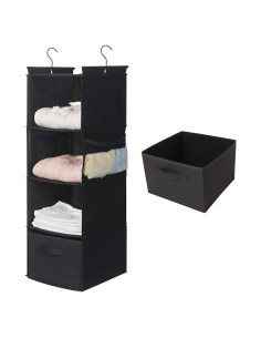 Organizador de Closet Colgante MAX Houser 4 Estantes Negro