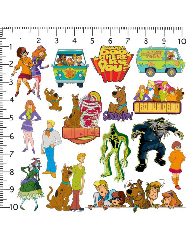 Calcomanías Scooby-Doo - Paquete de 50 Vinilo Premium