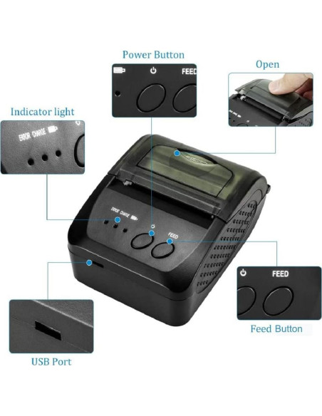 Impresora Térmica Bluetooth NETUM 58mm Mini POS Recibos Impresora Térmica Bluetooth NETUM 58mm Mini POS Recibos
