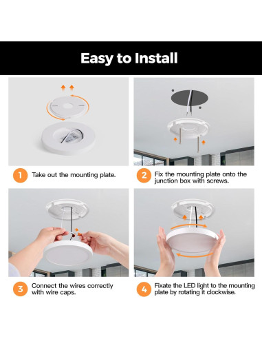 Luz de Techo LED Empotrada 15W 4000K Blanco Neutro - 4 Paquetes