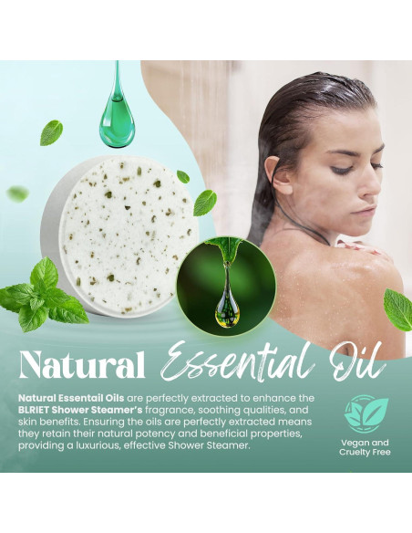 Bombas de Ducha Aromaterapia BLRIET 8 Piezas Menta Natural Bombas de Ducha Aromaterapia BLRIET 8 Piezas Menta Natural