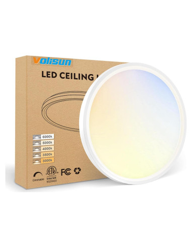 Luz de Techo LED VOLISUN 15W Regulable 5 CCT 7 Pulgadas Blanca