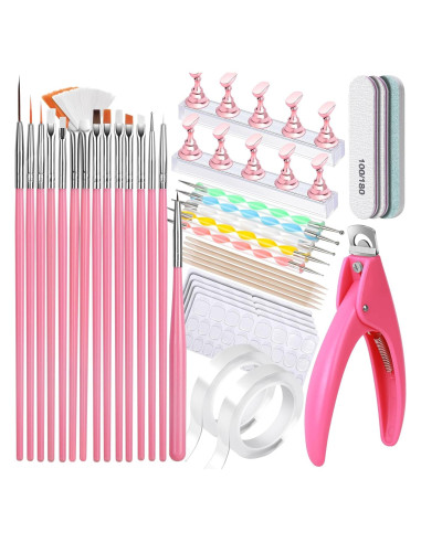 Kit de Herramientas de Arte de Uñas FANDAMEI - 38 Piezas