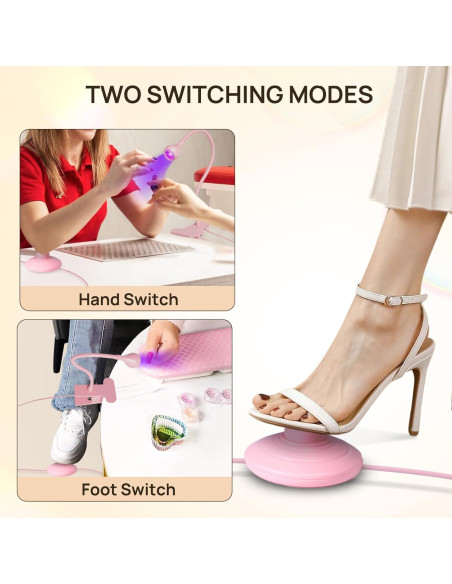 Lámpara de Uñas UV LED AORAEM Rosa con Control de Pie Lámpara de Uñas UV LED AORAEM Rosa con Control de Pie