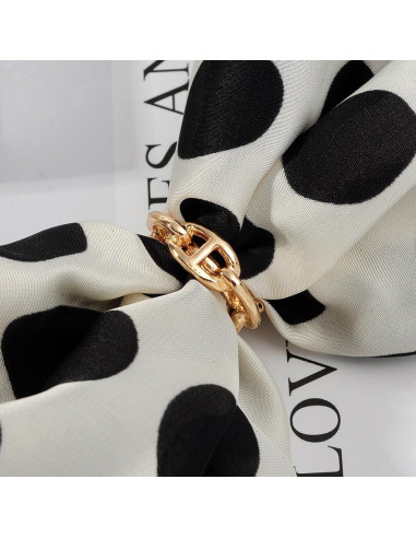 Clip de Anillo de Bufanda de Cadena Gruesa para Mujeres - Baño de Oro