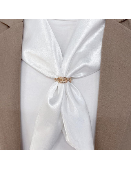 Clip de Anillo de Bufanda de Cadena Gruesa para Mujeres - Baño de Oro Clip de Anillo de Bufanda de Cadena Gruesa para Mujeres - Baño de Oro