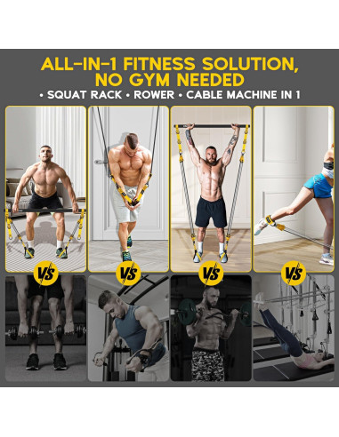 Kit de Barra de Pilates HOXWC con Bandas de Resistencia 122kg