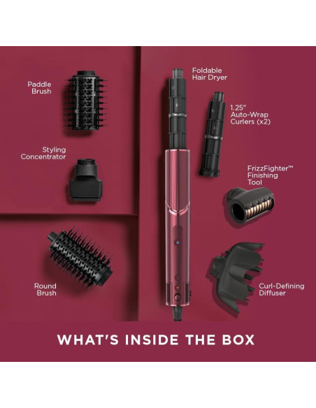Secador y Multi-Estilizador Shark FlexStyle HD457CR, Cereza Negra Secador y Multi-Estilizador Shark FlexStyle HD457CR, Cereza Negra